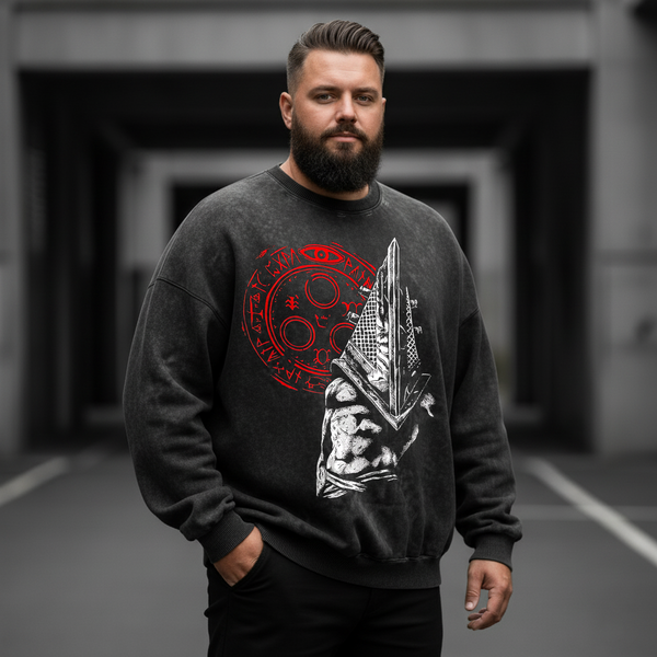 Silent Hill 350g Washed Round Neck Sweatshirt