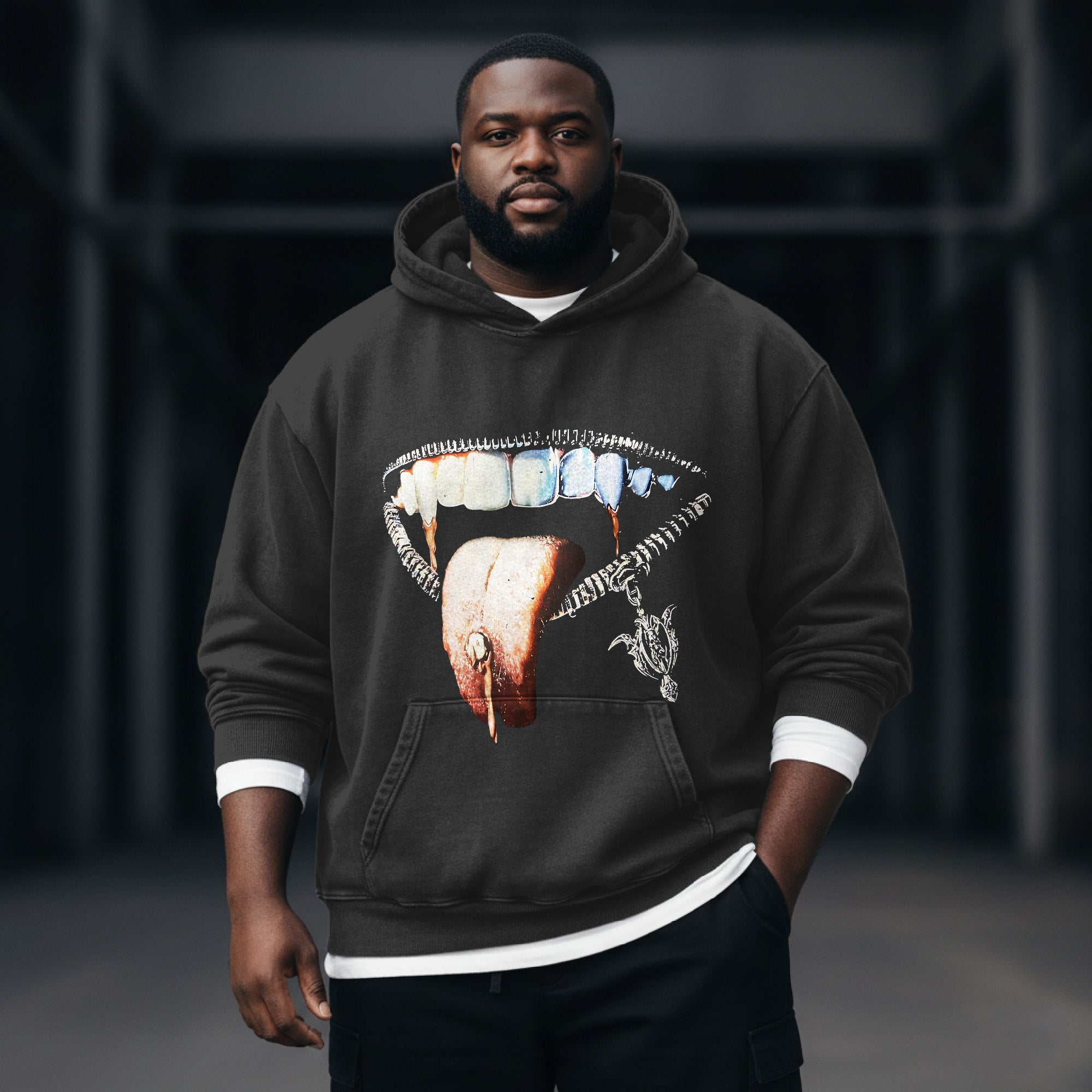 Demon Chain Washed Hooded Sweatshirt
