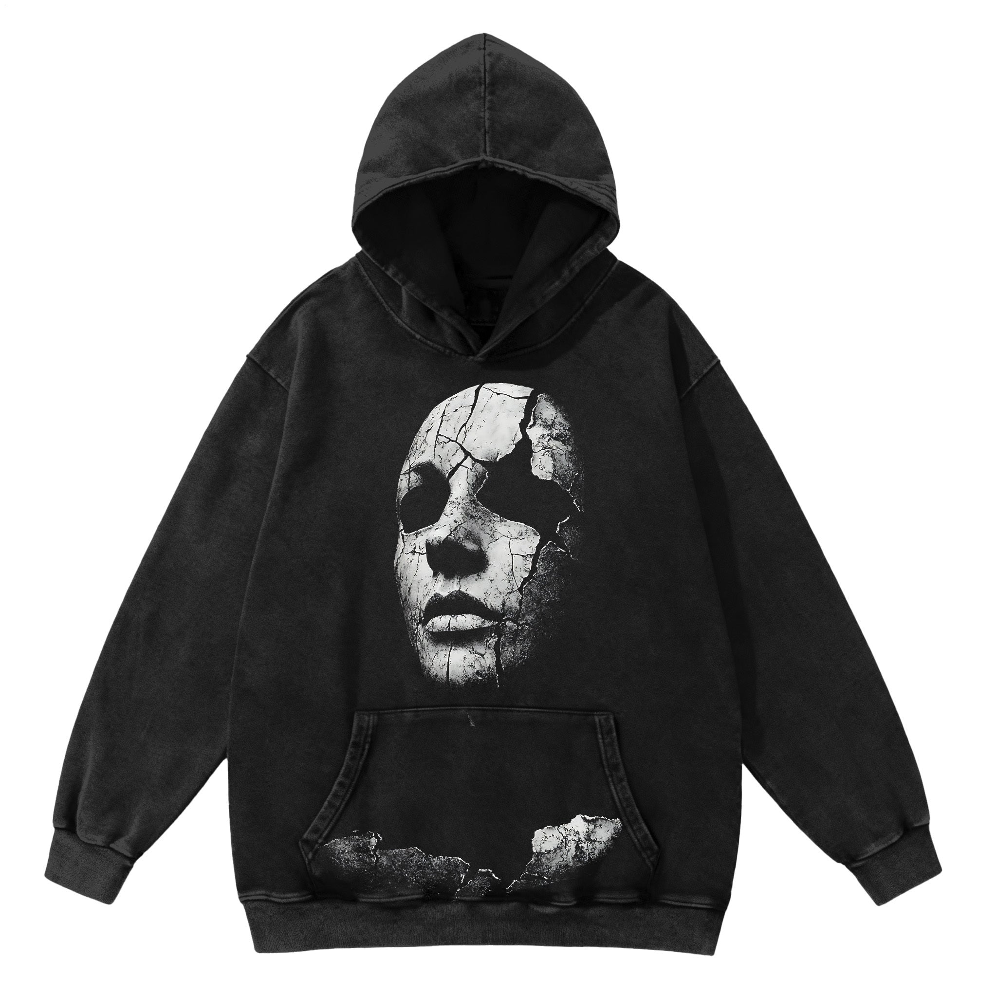 Dark Mask Washed Hooded Sweatshirt