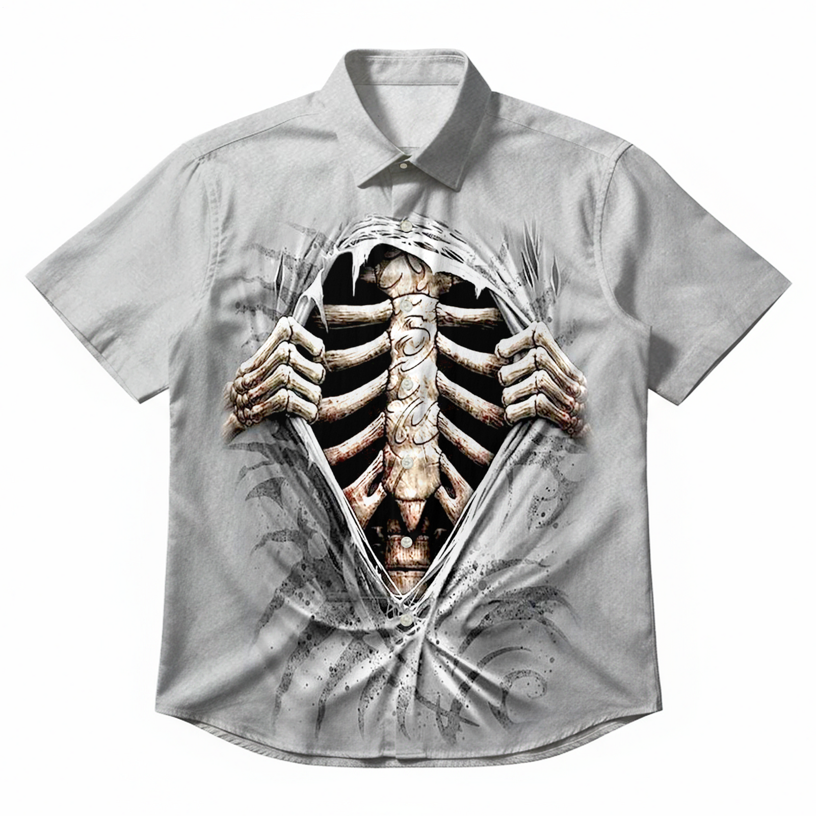 Men's Gothic Skull Short-Sleeve Shirt