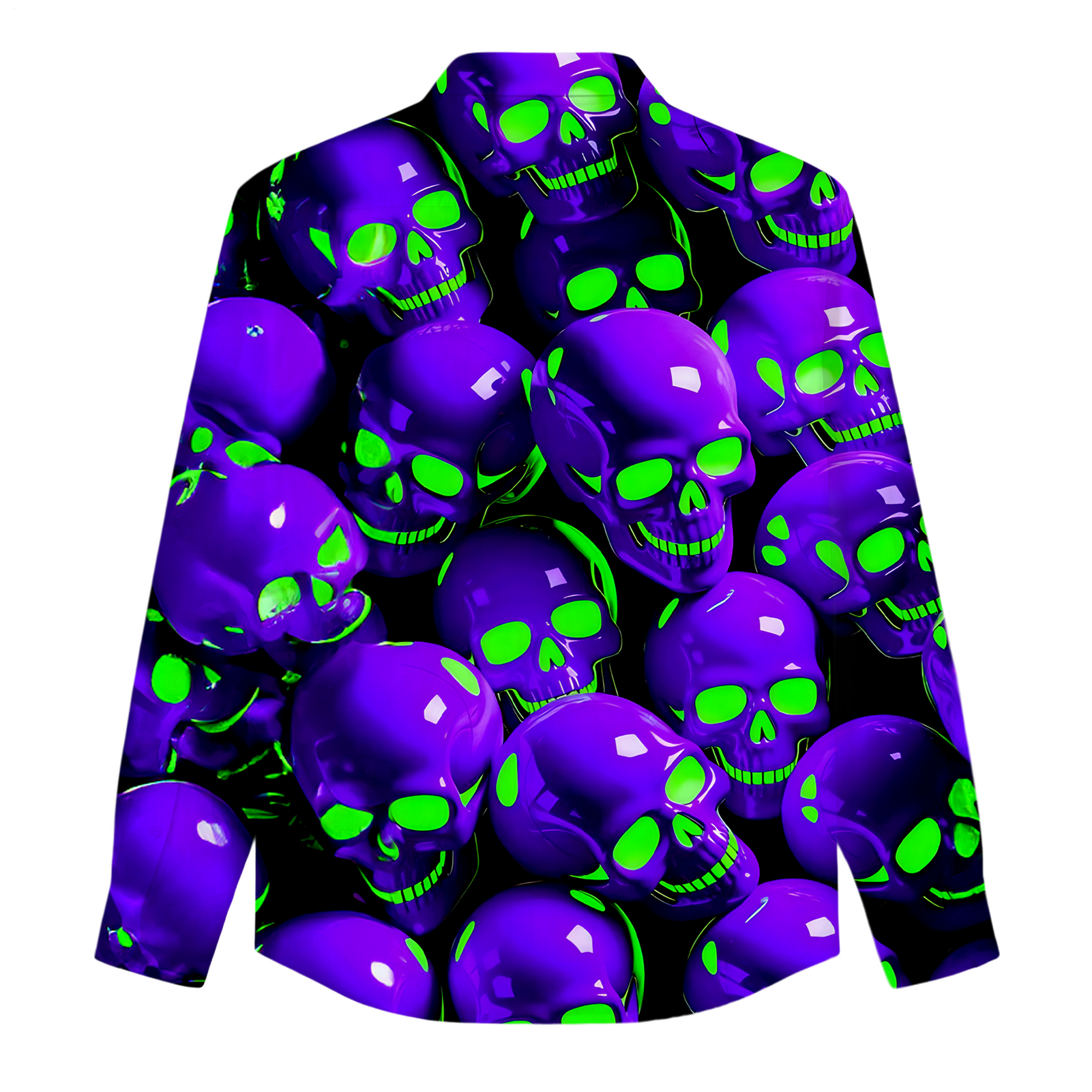 Men's Horror Skull Art Long-Sleeve Shirt
