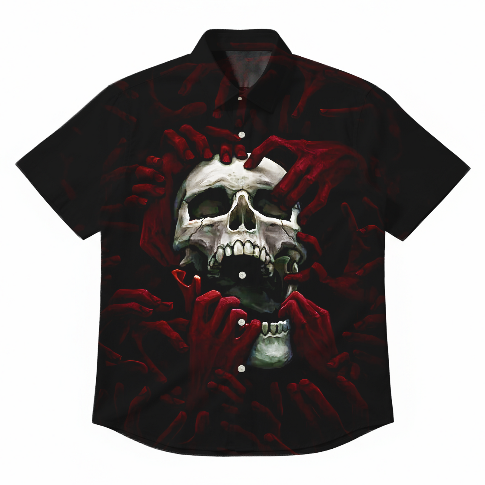 Men's Dark Horror Skull Art Short-Sleeve Shirt