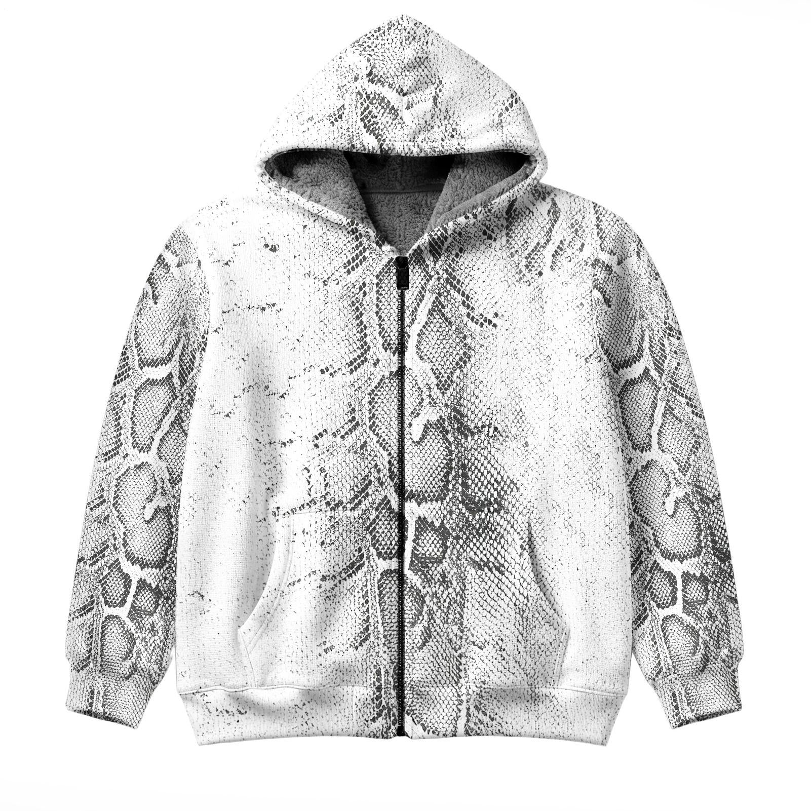 Dark Python Pattern Men's Large Size Cotton Jackets
