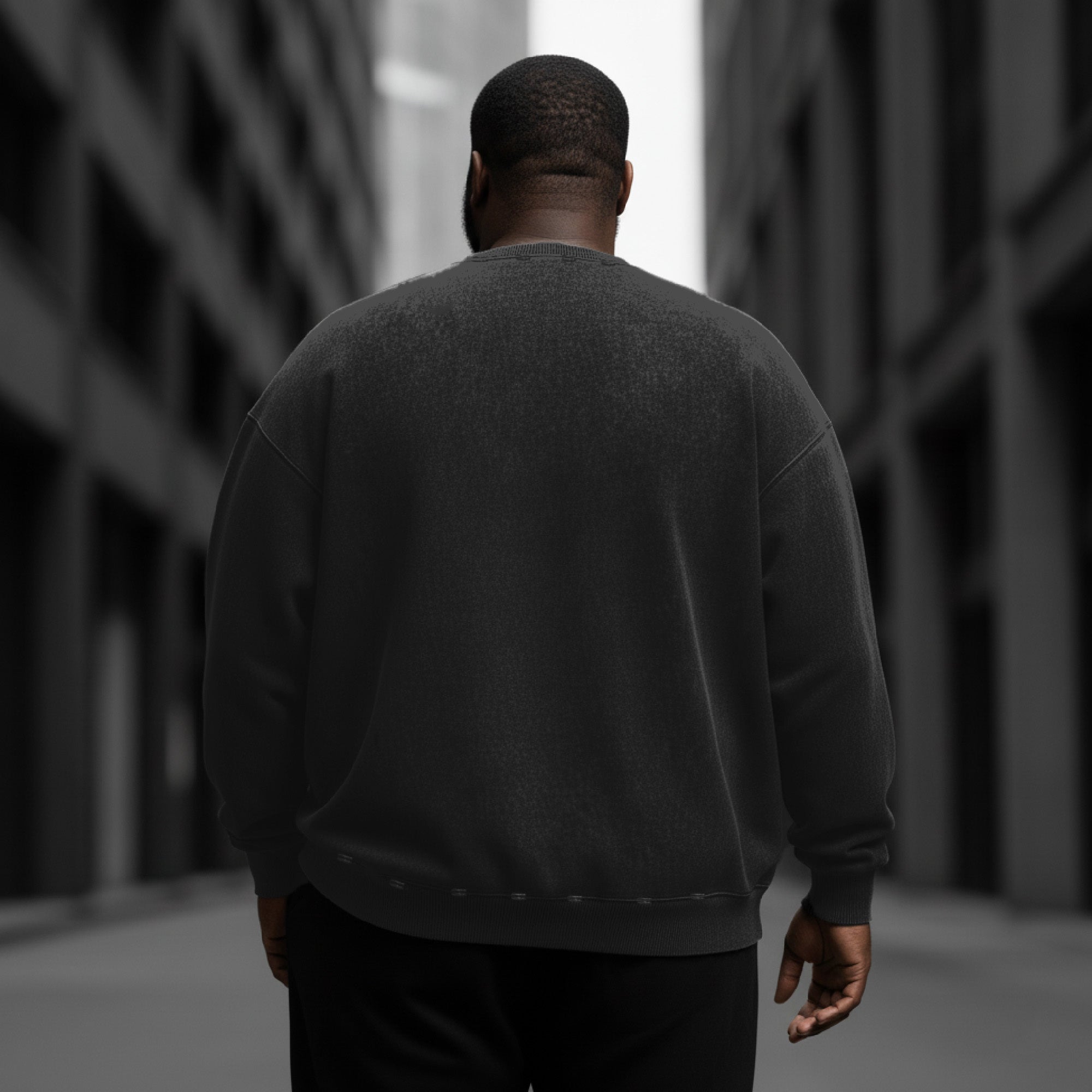 Dark Smoke Skull Washed Round Neck Sweatshirt