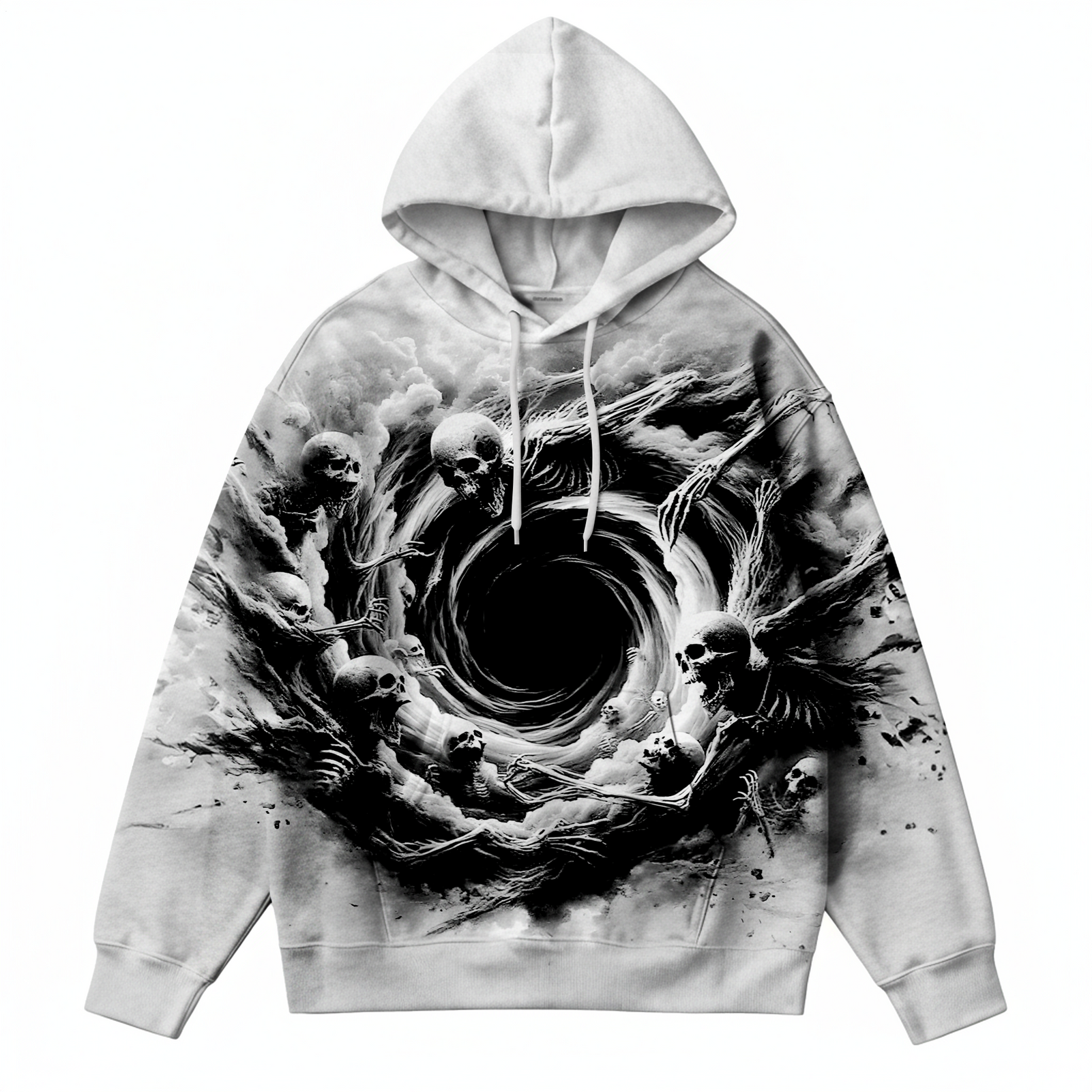 Men's Fun Dark Skull Storm Large Size Hooded Sweatshirt