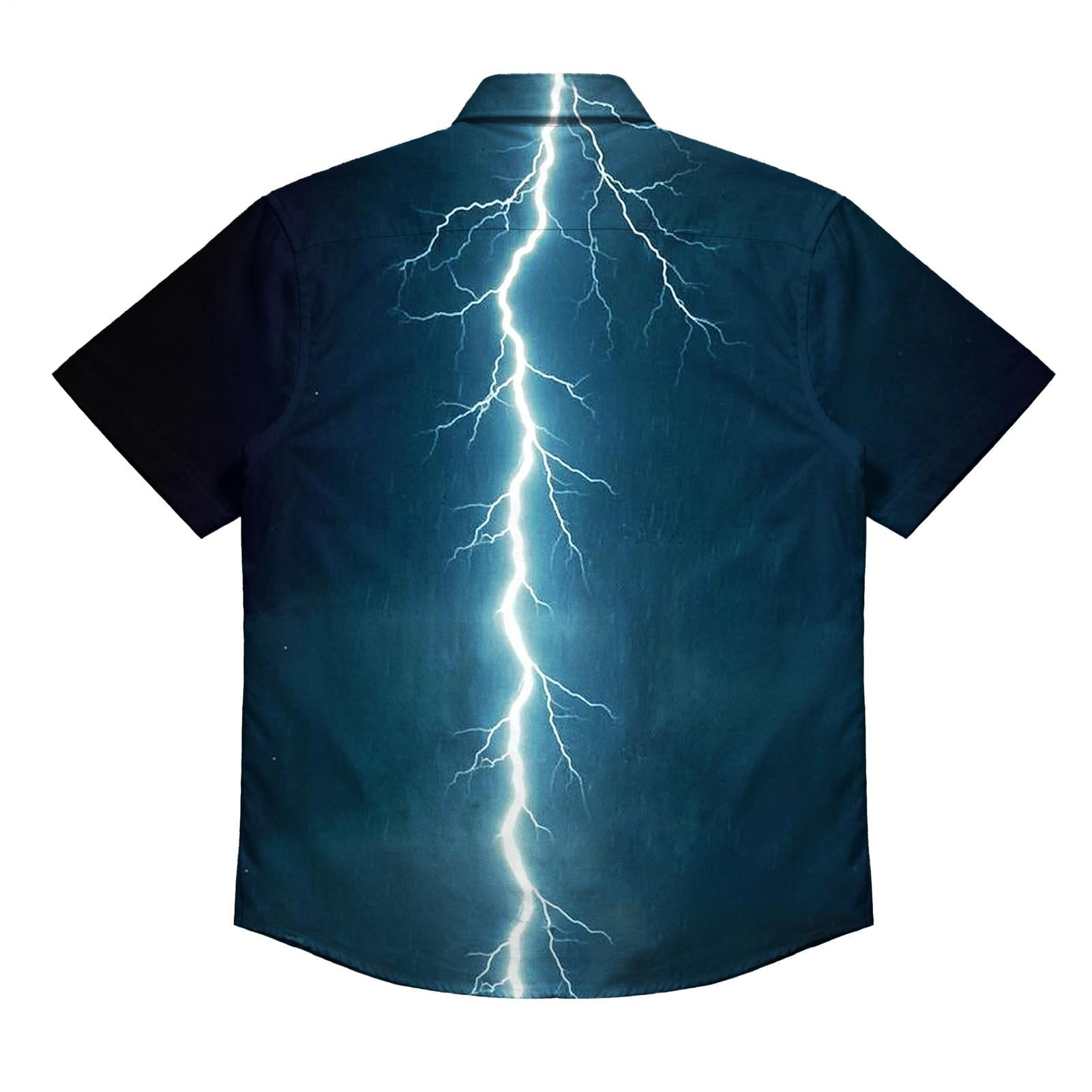 Men's Gothic Shark Lightning Short-Sleeve Shirt