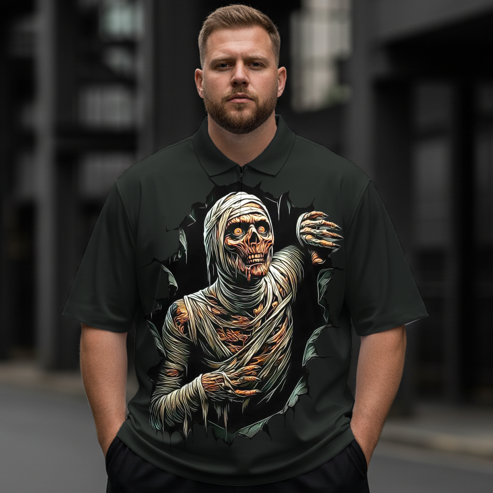 Men's Funny Mummy Plus Size POLO