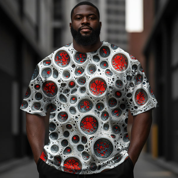 Men's Gothic Wormhole Plus Size Short Sleeve Round Neck T-Shirt