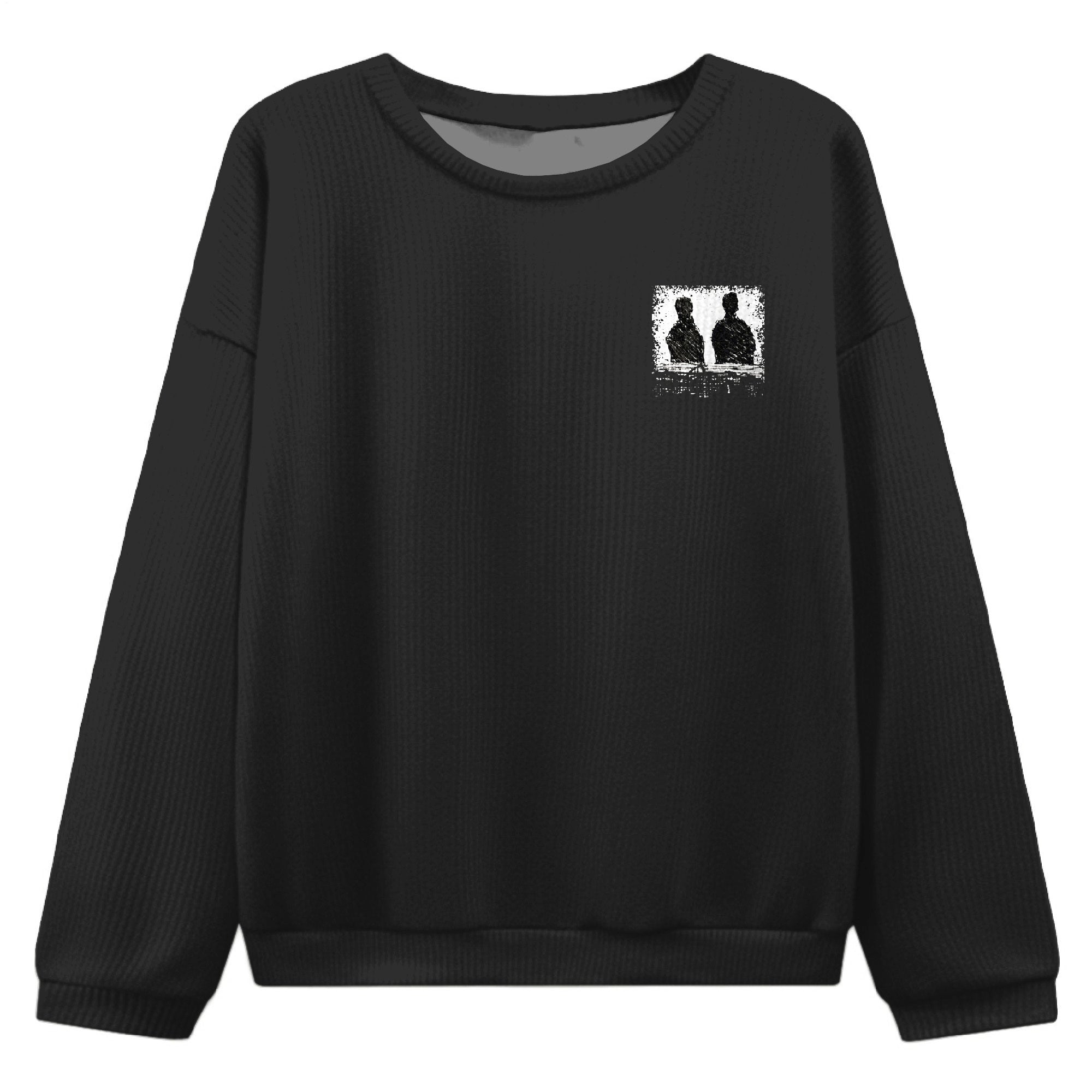 Dark Abstract Funeral Plus Size Men's Long Sleeve Round Neck Top