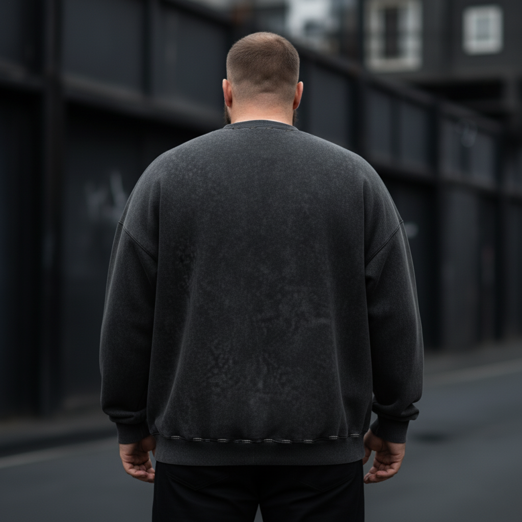 Gothic Washed Round Neck Sweatshirt