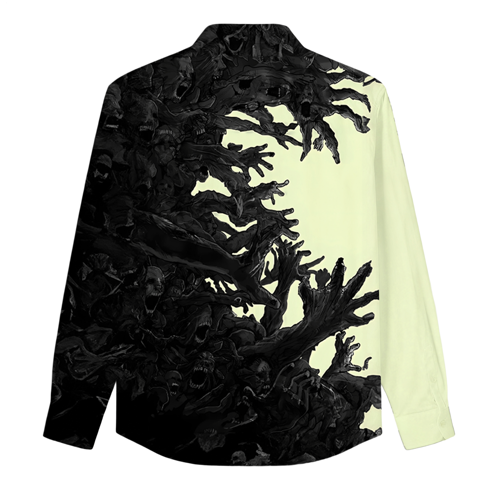 Men's Dark Skull Art Long-Sleeve Shirt