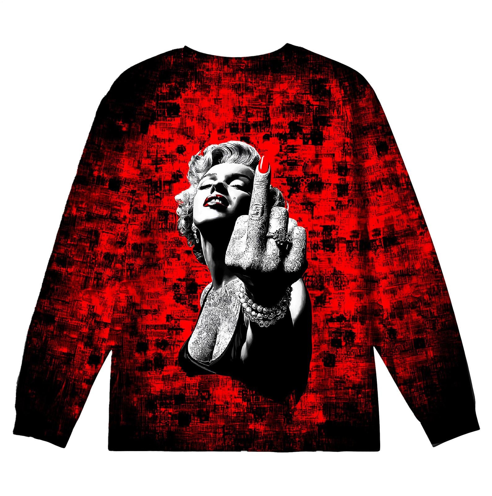 Parody of Marilyn Monroe Plus Size Men's Long Sleeve Round Neck Top
