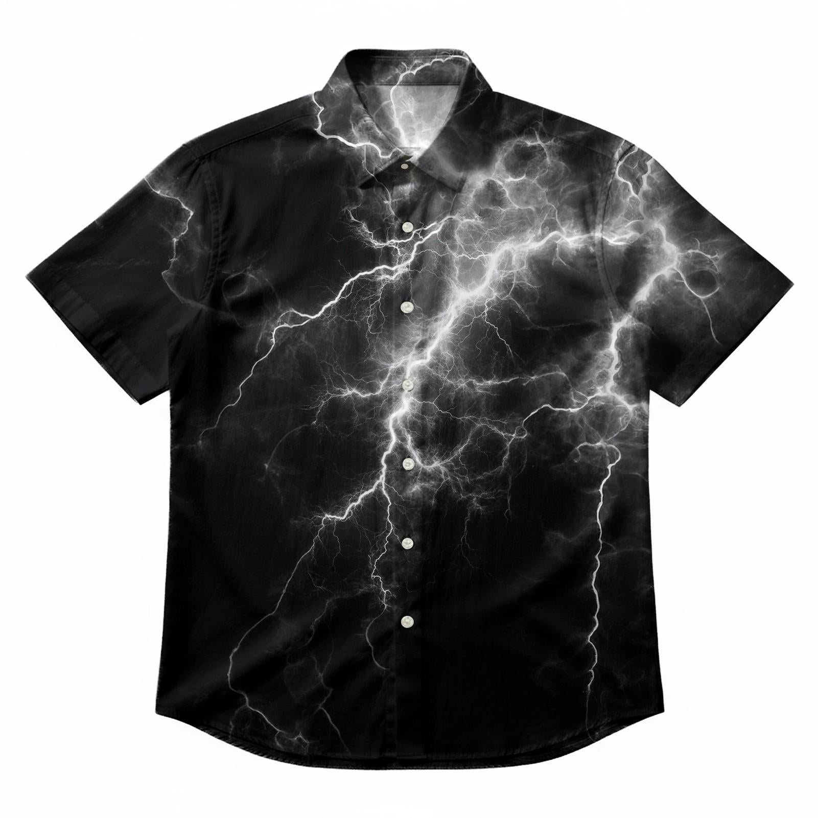 Men's Gothic Lightning Short-Sleeve Shirt