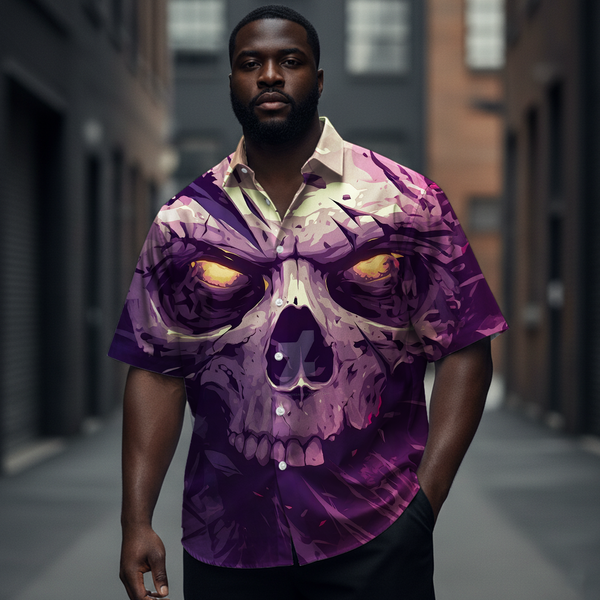 Men's Dark Skull Art Short-Sleeve Shirt