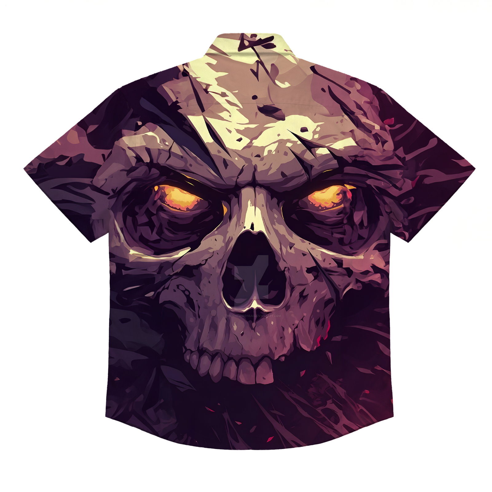 Men's Dark Skull Art Short-Sleeve Shirt