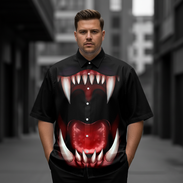 Men's Gothic Big Mouth Short-Sleeve Shirt