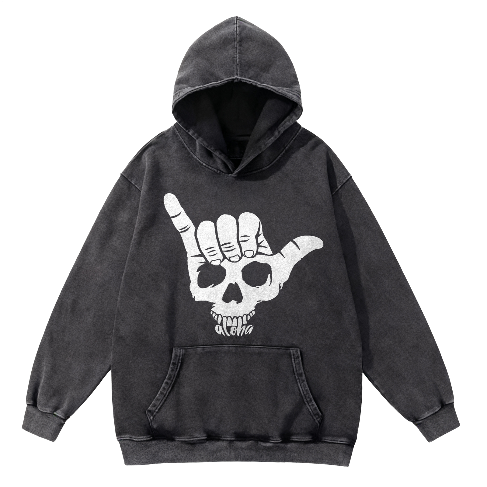 Washed Funny Gothic Hooded Sweatshirt