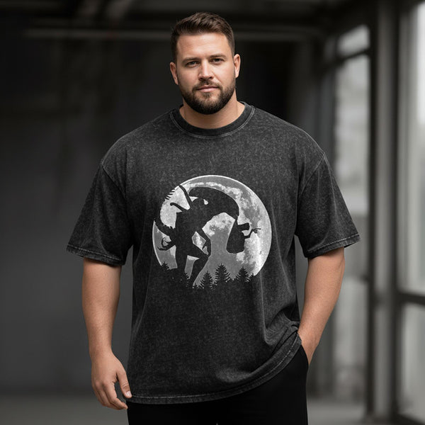 Dark Alien Species Large Size Washed Cotton Short Sleeves
