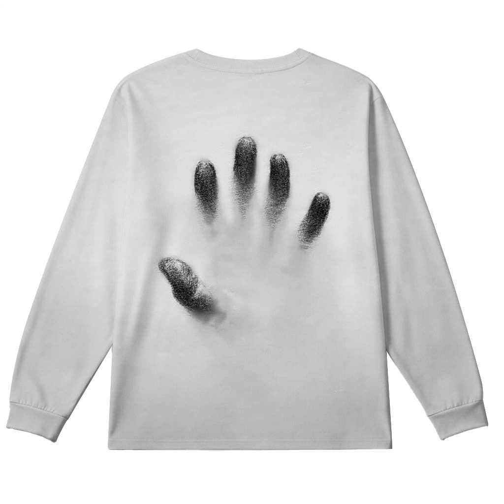 Hands In The Mist Plus Size Men's Long Sleeve Round Neck Top