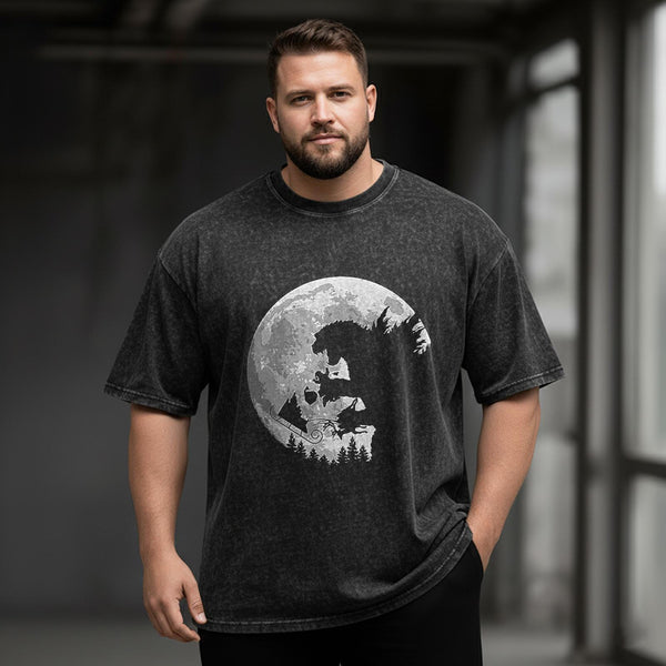 Dark Monster Christmas Large Size Washed Cotton Short Sleeves