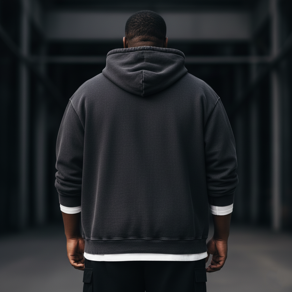Retro Dark Skull Art 350g Washed Hooded Sweatshirt
