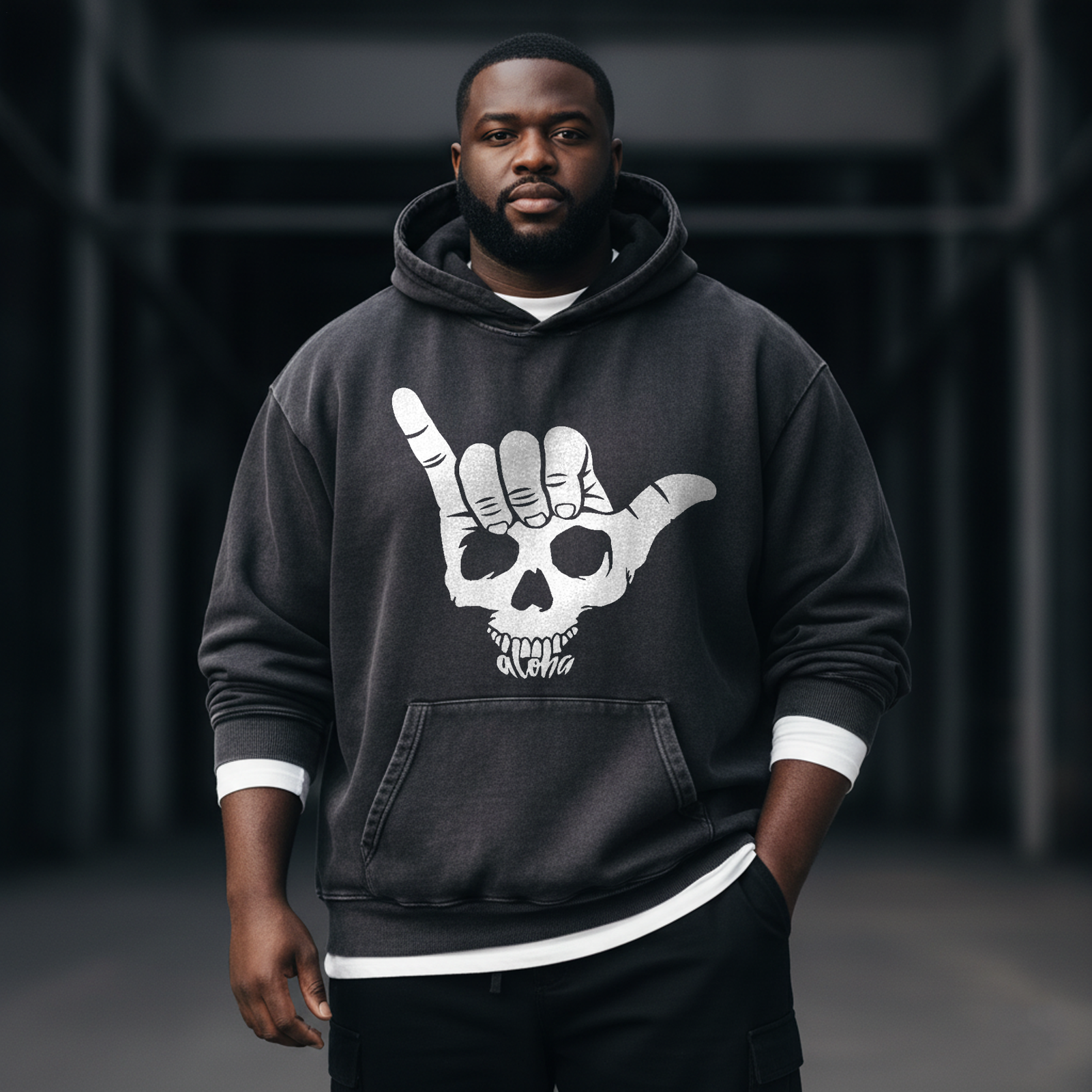 Washed Funny Gothic Hooded Sweatshirt