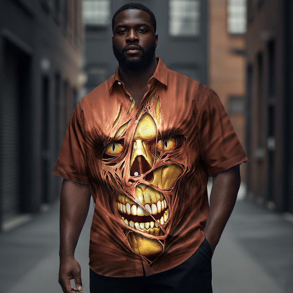 Men's Funny Horror Skull Short-Sleeve Shirt