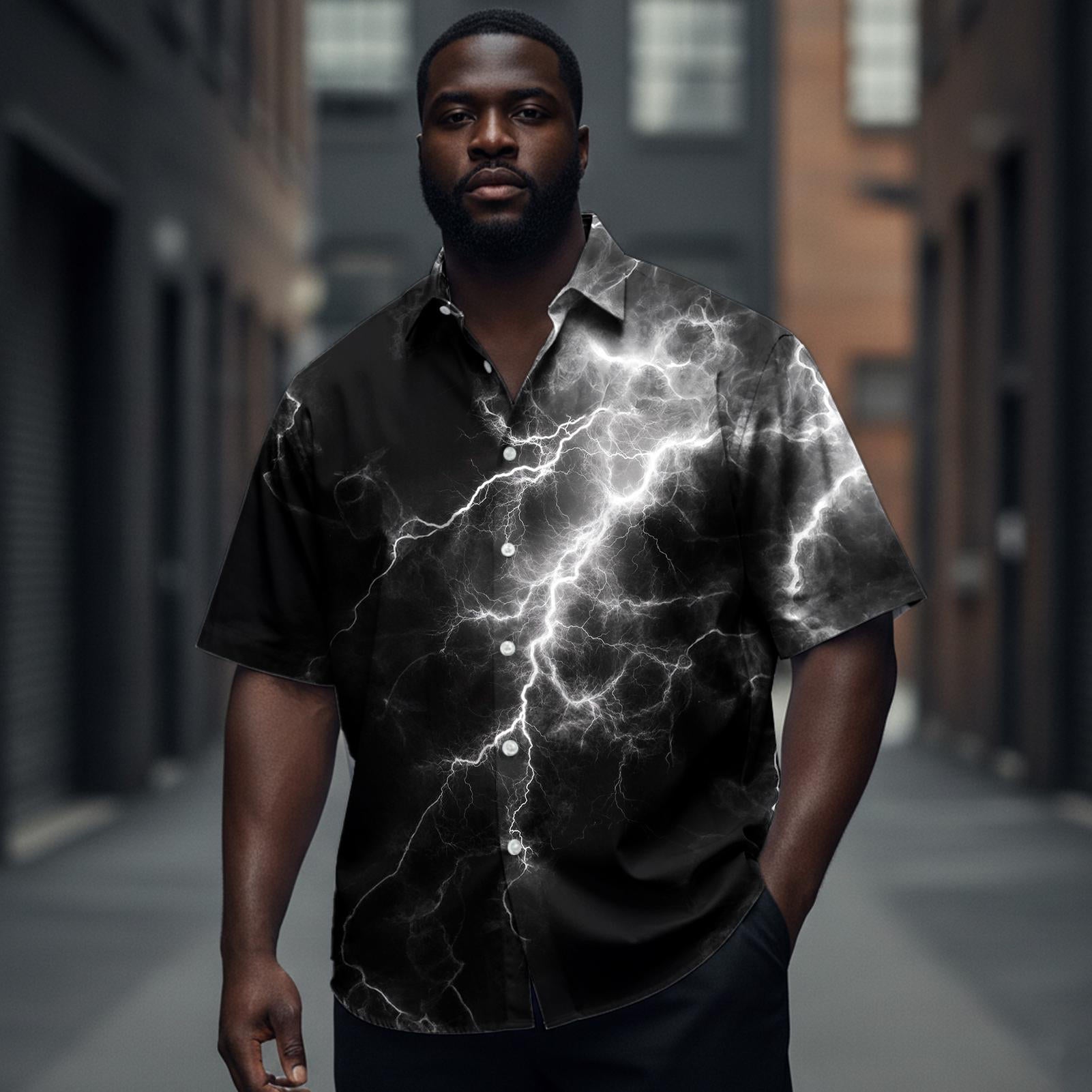 Men's Gothic Lightning Short-Sleeve Shirt