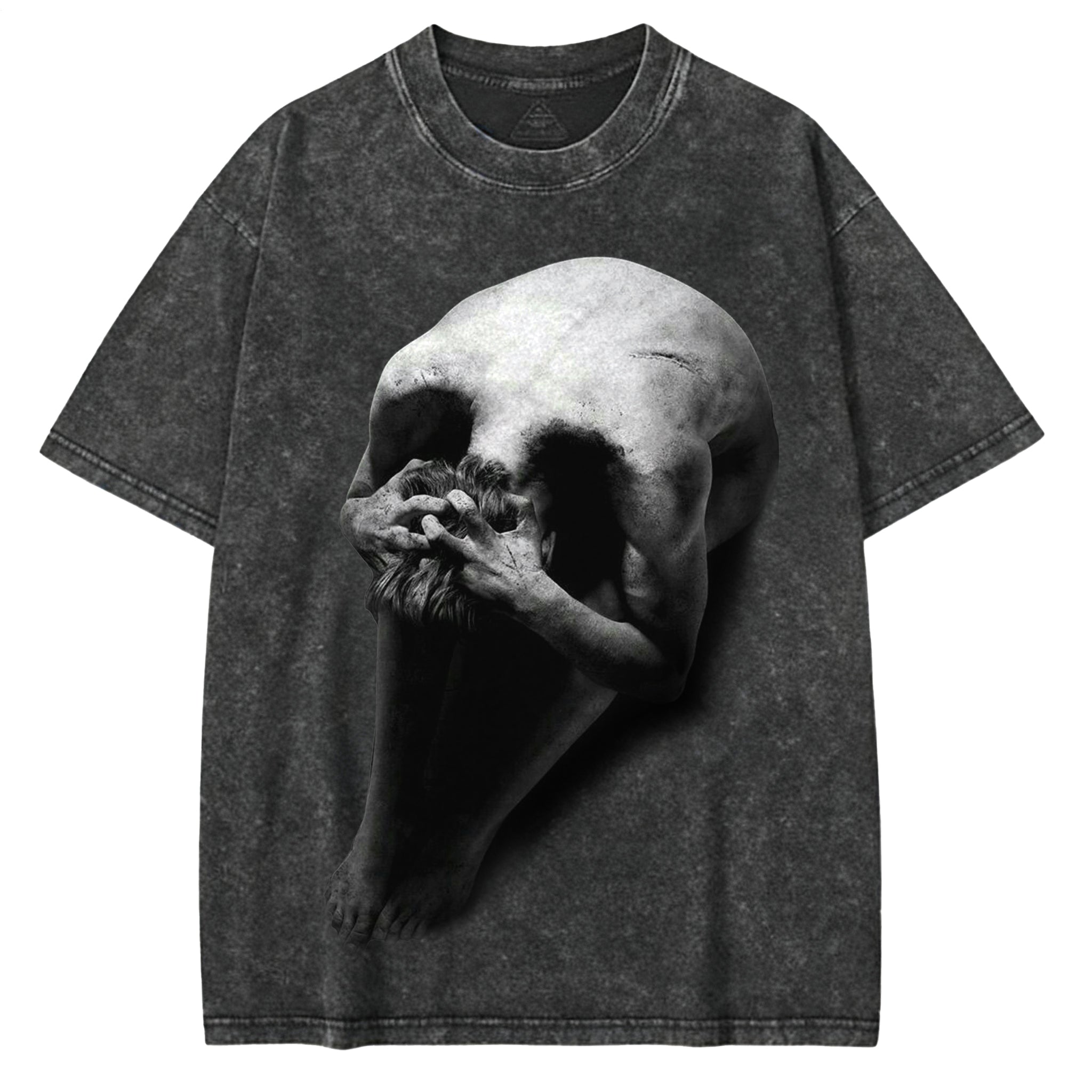 Gothic Art Skull Large Size Washed Cotton Short Sleeves