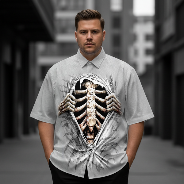 Men's Gothic Skull Short-Sleeve Shirt
