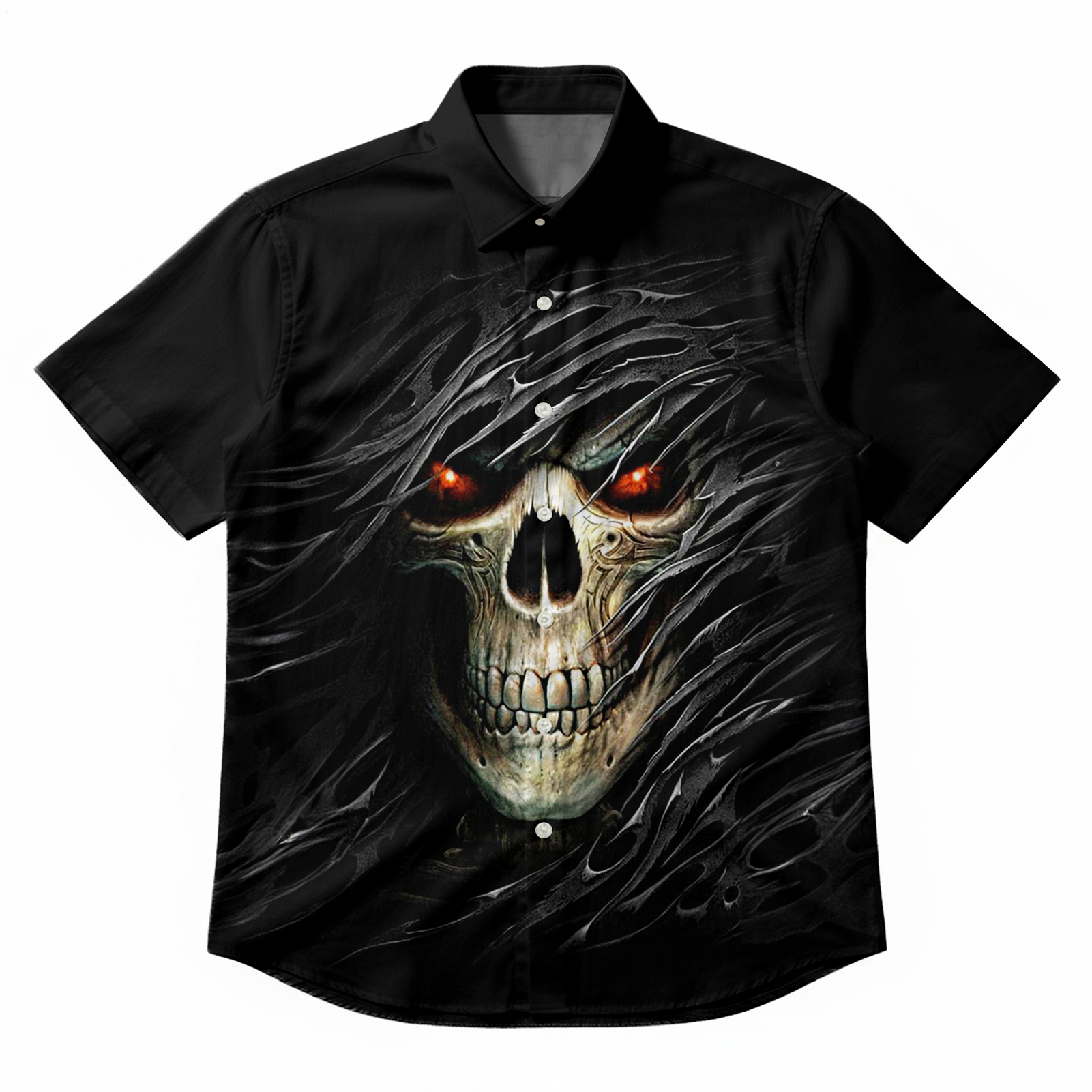 Men's Gothic 3D Skull Short-Sleeve Shirt