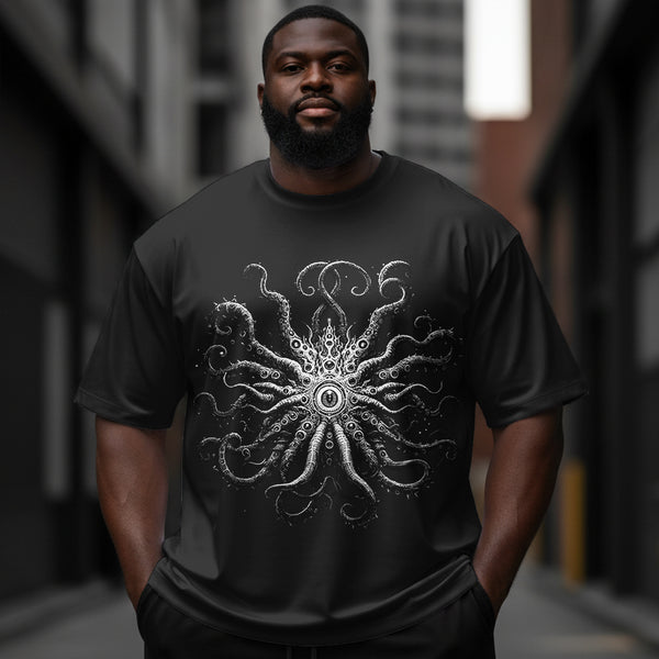 Men's Devil's Eye Plus Size Short Sleeve Round Neck T-Shirt