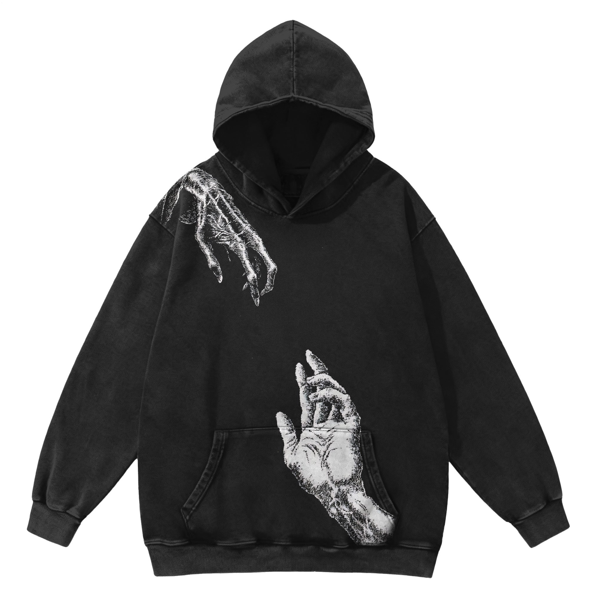 Dark Abstract Art Washed Hooded Sweatshirt