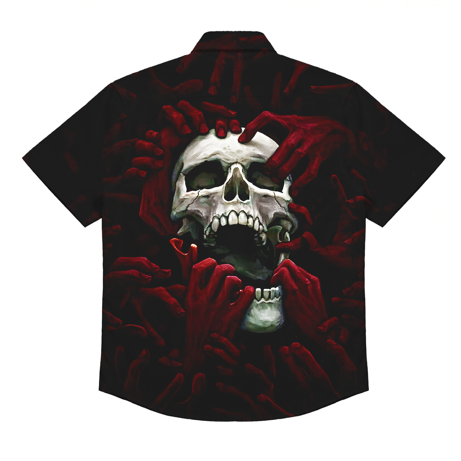 Men's Dark Horror Skull Art Short-Sleeve Shirt