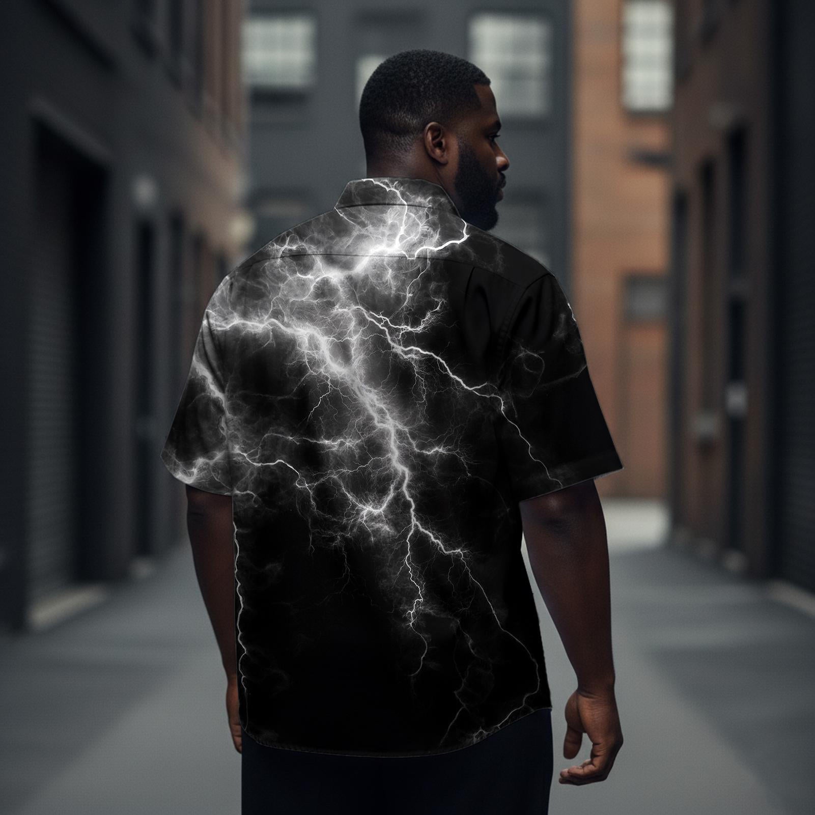 Men's Gothic Lightning Short-Sleeve Shirt