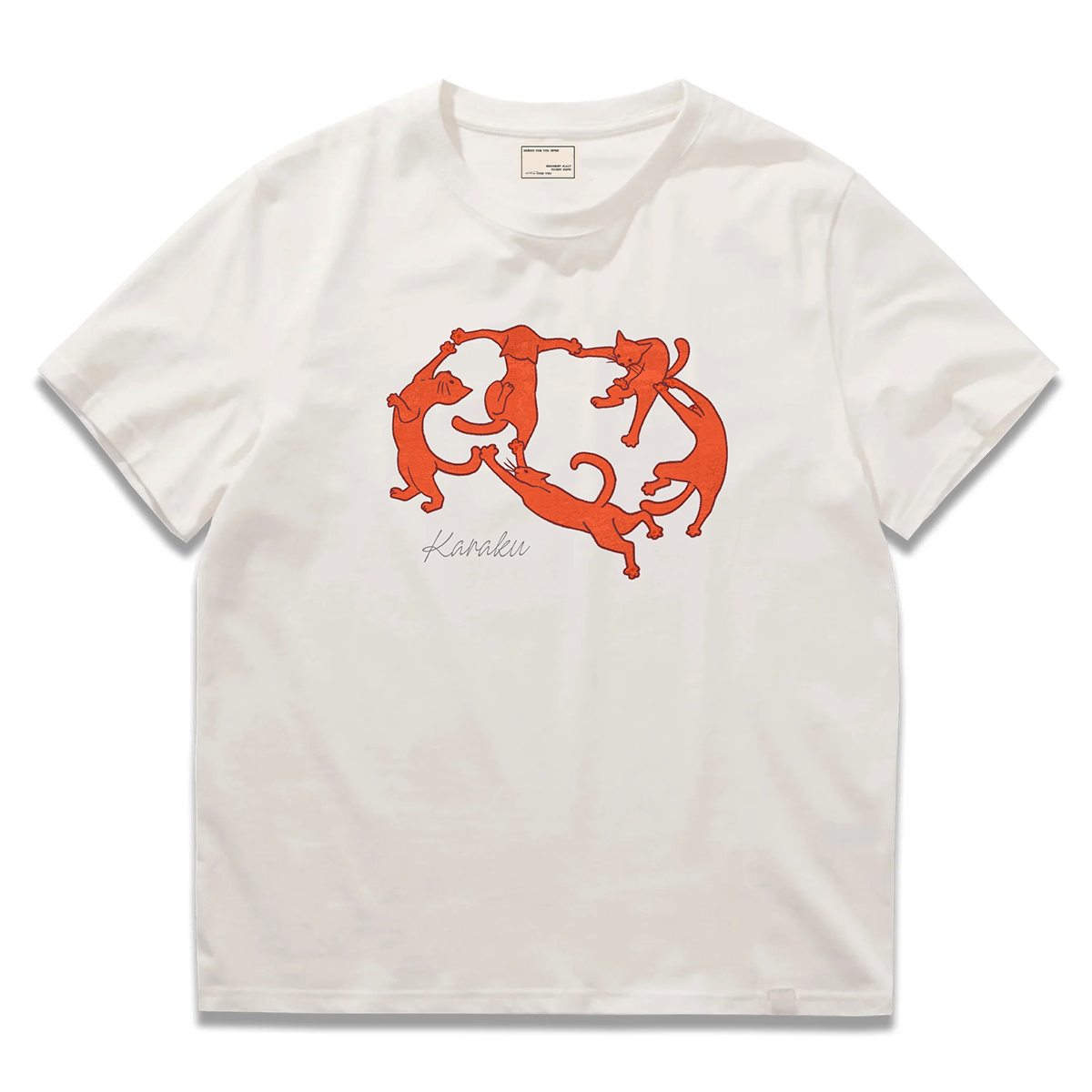 Art Cat Dance Parody-Style Printed Cotton T-Shirt